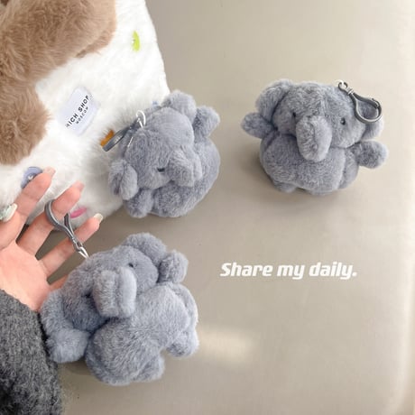 象ぬいぐるみ Airpods3/Pro2ケース かわいい エアーポッズケース 柔らかい 手さわりいい ギフトにおすすめ[M3808]