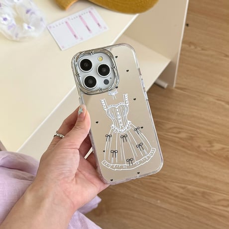 ワンピース iPhone16pro/16カバー メイク直し鏡 iPhone15pro/14promax/13ケース 頑丈 上品 大人可愛い [M5310]