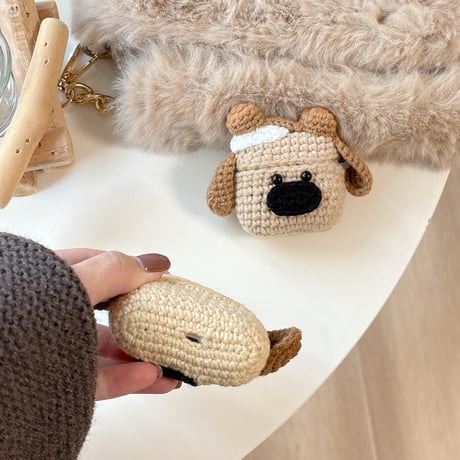 ニット犬ちゃん Airpods Pro3ケース ギフトにおすすめ Airpods4/3ケース  AirpodsPro2/Pro1カバー 柔らかい 可愛すぎ [M5864]