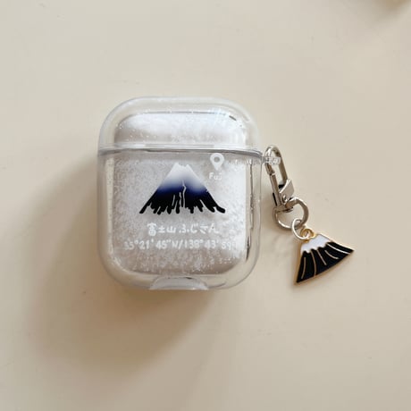 富士山 Airpods 4ケース 動く雪 Airpodspro2/proカバー Airpods第3/2世代 かわいい 山キーホルダー プレゼントにおすすめ[M5067]
