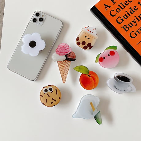 可愛い食べ物スマホグリップ  コーヒー アイスクリーム ポップソケットスマホソケット  タンド機能付き  落下防止 全機種対応 M611