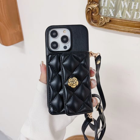 カード収納/小銭入れ iPhone15/15proケース レザー アイフォン13/12/11proケース ストラップ 高品質 有名人愛用[M3502]