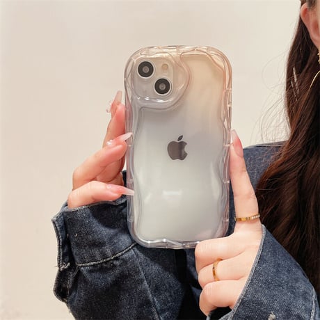 グレー/パープル iphone13/14ケース  高透明グラデーション アイフォン12pro/11カバー  お揃い 耐衝撃 男女向け プレゼントにおすすめ[M2977]