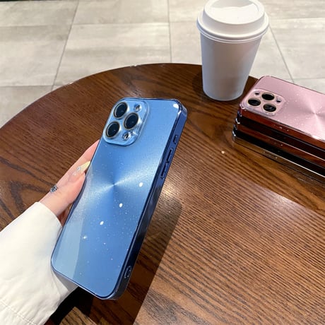 耐衝撃 iPhone16pro/16promaxケース 艶感キラキラ iPhone15pro/14/13カバー カメラ保護 耐久性あり [M5330]