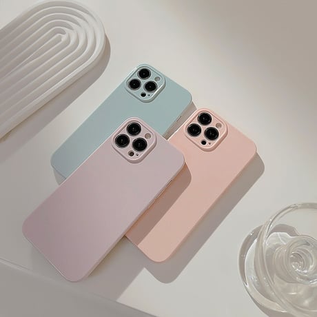 くすみカラー iPhone14/15ケース 韓国風淡色 アイフォン13/12/11カバー 上品で大人っぽい シンプル 全面保護 [M2912]
