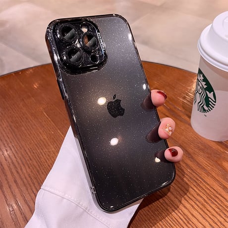 キラキラレンズカバー iPhone16pro/16Plus/16ケース  高透明 ラメ入り iPhone15Pro/15ProMaxカバー  オシャレ 薄型 高級感 耐衝撃加工 [M2451]