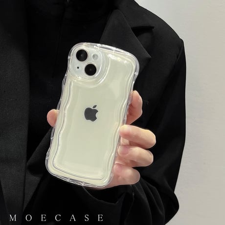 クリア iPhone17e/17Pro/16/15proケース  うねうね シンプル風 アイフォン14pro/13/12/11カバー 落下防止 定番 使いやすい [M2775]