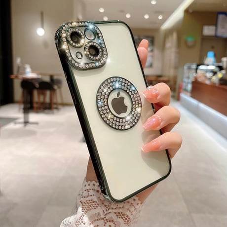 ジュエリー iPhone15/15proケース 黄ばまない キラキラ iPhone14/13/12カバー 女子力アップ きれい[M3952]