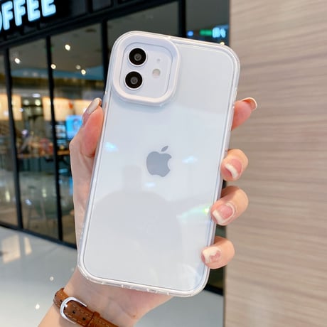 【iPhone15対応】カラー枠クリア iphone13mini/13promaxカバー  お揃い iphone11/12miniケース   頑丈 シンプルコーデ   M1101