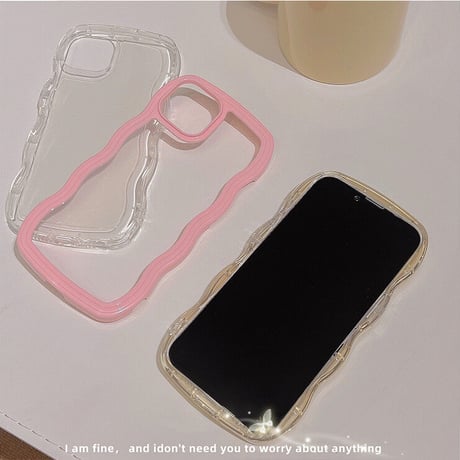 【iPhone16対応】波デザインの枠 iphone15/14/13/12promaxケース  耐衝撃 クリア iphone11/XSMAXカバー  頑丈 耐久性 人気品[M1732]