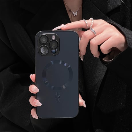 指紋防止 MagSafe対応 iPhone15Pro/15ProMaxケース 耐衝撃 iPhone14/13/12proケース レンズ保護 耐久性あり[M3899]