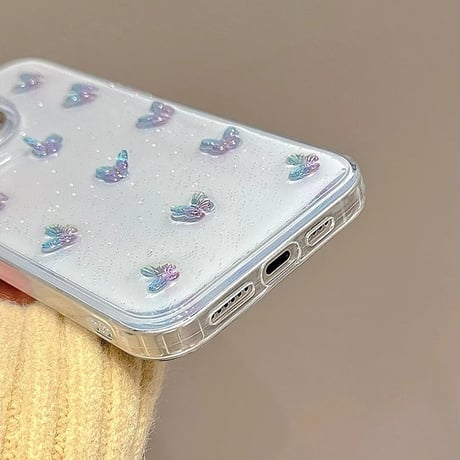 立体蝶々 iphone16/16proカバー  高透明 iphone15/14pro/13/12/11カバー 女子力アップ シック[M4942]