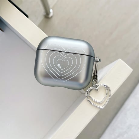 ハート柄 Airpods4ケース メッキ AirpodsPro2ケース airpods3/2ケース ハートキーチェーン付 プレゼントにおすすめ[M5433]