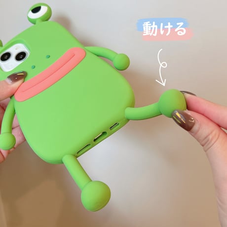 カエル iphone14/13ケース シリコン アイフォン12/11カバー  可愛い ストレス解消 プレゼントにおすすめ[M2080]