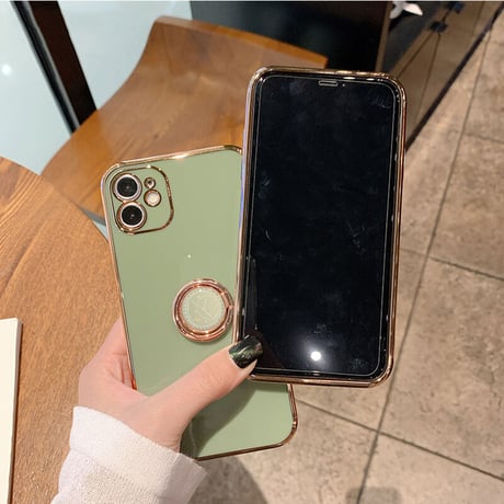 スマホリング付 iphone11/12promaxケース 金色枠ツヤありアイフォンSE2/XSMAXカバー スタンド機能付 落下防止 頑丈耐久性耐衝撃 M300
