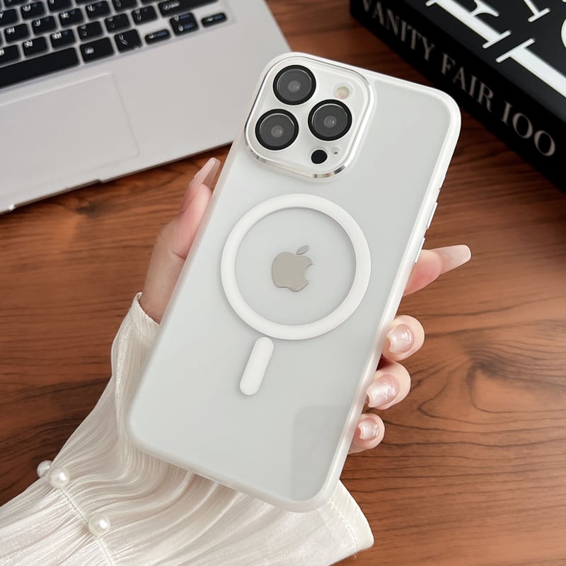 Magsafe iPhone16pro/15promaxケース 滑り止め加工 黄ばまない