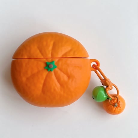 みかん Airpods4ケース ギフトにおすすめ AirpodsPro2ケース airpods3/2カバー キーチェーン付き 面白いかわいい[M5400]