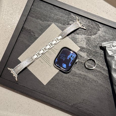 上品 AppleWatchバンド キラキラダイヤ  AppleWatchベルト Series 11/10/9/8 SE3/2  Ultra3/2/1 メタルリック 高級感たっぷり[M6475]