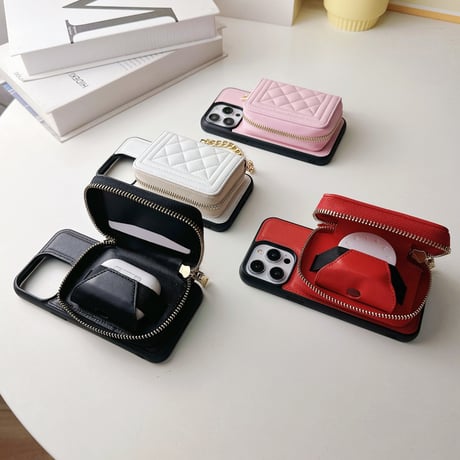 カード/小物入れ付 iPhone15/15プロケース ショルダーチェーン付 レザーiPhone14pro/13/12カバー 高級感 高品質[M4163]