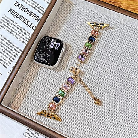 高級感宝石 AppleWatchバンド おしゃれ アップルウォッチバンド Series10/9 Ultra series8 7 6 5 4  3 2 SE SE2 艶感 可愛い[M5502]