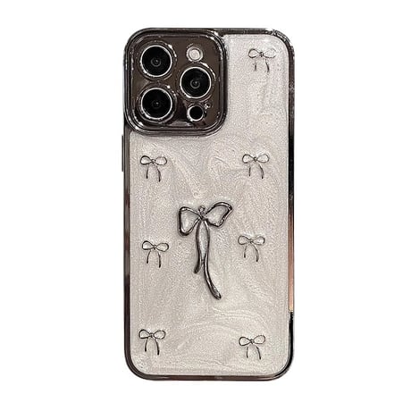 リボン iPhone16/16proケース 大人ファッション iPhone14/13pro/12ケース 高級感 おしゃれ[M4698]