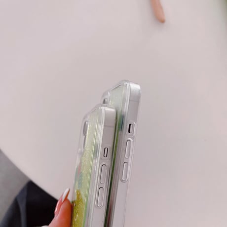 流れるグリッター/スイカ/アボカド iPhone14/13miniケース 液体 キラキラアイフォン12mini/11pro/SE3カバー 面白い お揃い 頑丈 夏に人気  [M3323]