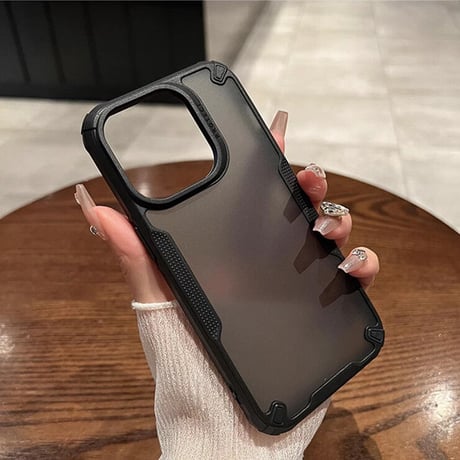 耐衝撃 iPhone15Pro/15ProMaxケース 指紋防止 滑り止め加工 iPhone14/13/12proカバー カッコイイ[M3530]