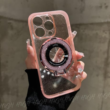 キラキラ MagSafeスタンド iPhone15pro/15promaxケース  クリア iPhone14Pro/13/12カバー 綺麗 女子力アップ コスパ最強[M3708]