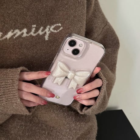 リボン iPhone16pro/16ケース 女子力高い iPhone15pro/14/13promaxケース おしゃれ めっちゃ可愛い [M5058]