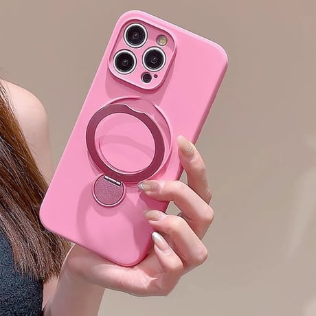 リング付 iPhone16/16Proケース Magsase対応 シリコン iPhone15/14Pro/13ケース 多機能 指紋防止 丈夫  [M4592]