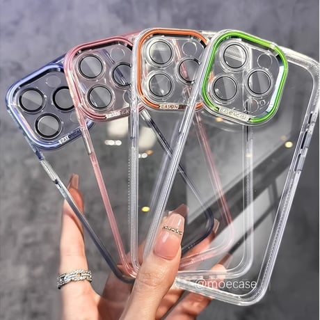 高透明 iPhone15/15proケース 滑り止め 丈夫iphone14Pro/13promaxケース 黄ばまない 画質に影響しないレンズフィルム付[M3738]