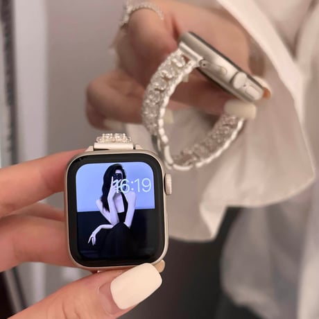 ダイヤ透かし彫り AppleWatchバンド 高級感高品質 AppleWatchベルト Ultra3/2/1 Series 11/10/9/8 SE3/2  キラキラ  美しい[M6203]