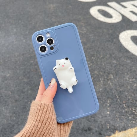 立体柔らかい猫付 iphone11/12proケース ストレス解散  つまむcat iphoneXR/SE2カバー ツヤ感  超可愛い頑丈アイフォンケースM289