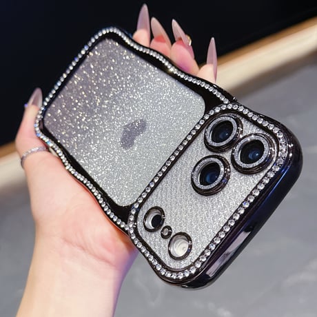 うねうねジュエリーライン iPhone17Pro/17ケース ハート柄 iPhone16/15ProMax/14ケース ラグジュアリー感 メタリックカラー レンズ保護[M6280]