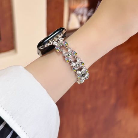 ダイヤ蝶 アップルウォッチバンド 装着しやすい AppleWatch10/9 バンド高級感Ultra series8 7 6 5 4  3 2 SE SE2 おしゃれ[M6261]