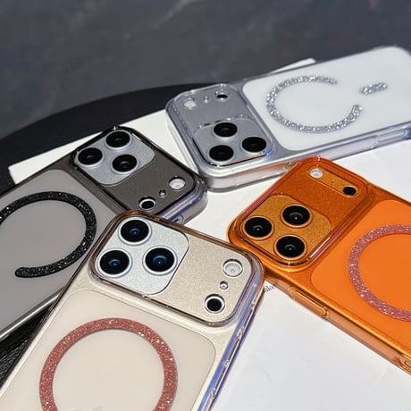 ラメ入りMagSafeリング iPhone17pro/17ケース ワイヤレス充電 高透明 iPhone16promax/15/14カバー シンプル オシャレ[M5987]