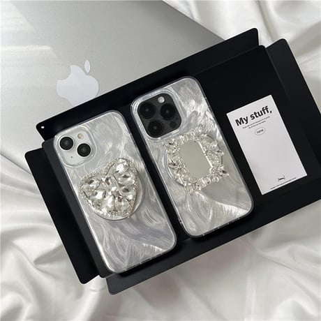ジュエリーグリップ iPhone15Pro/15ケース magsafe対応 iPhone14pro/13/12proケース オシャレ 多機能[M4452]