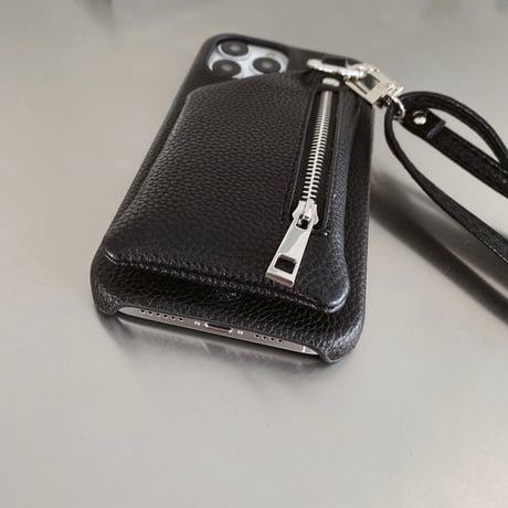 小銭入れ付 iPhone14/15proケース 革 ストラップ付 iPhone13mini/12/11カバー 高品質 12色 小銭/カード/口紅/お札など収納可[M3199]