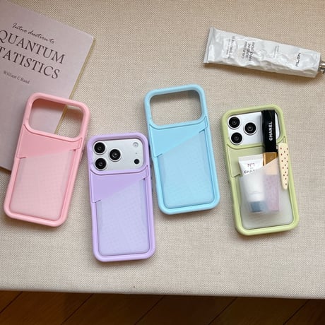 カード入れ付き iPhone17/17Proケース 便利 持ちやすいiPhone16Pro/15pro/14ProMaxケース 人気品[M6419]