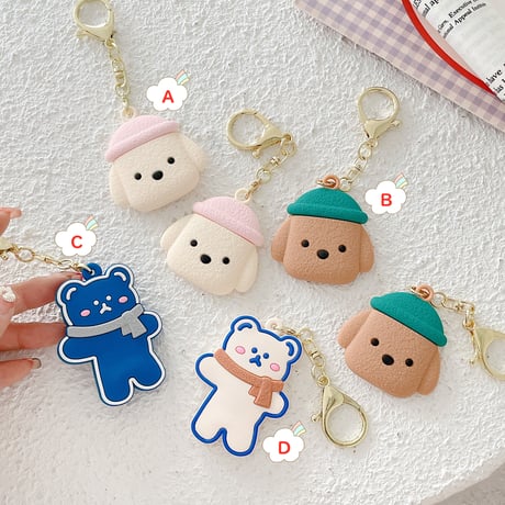 かわいいクマさん AirTag ケース  人気おすすめ bear エアタグカバー 高品質ソフトケース  キーホルダー付 紛失防止M520