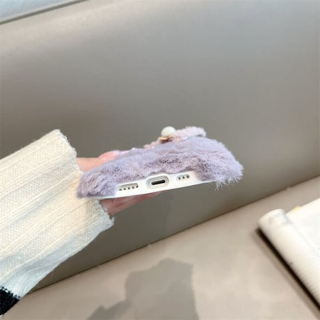 怒っている顔  iphone14/14proケース  紫色 リボン付アイフォン13/12/11カバー 可愛すぎ ギフトにおすすめ[M2320]