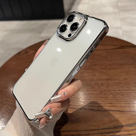 ナチュラル/ブルーチタニウム iPhone15Pro/15ProMaxケース  黄ばまない メッキ高品質 軽量 頑丈 耐久性 iPhone14/13proハードケース[M3544]