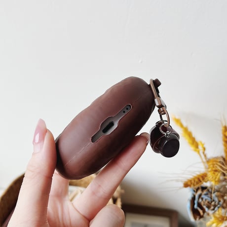 コーヒー豆 Airpods Pro3ケース キーホルダ付き Airpods 4/3カバーケース AirpodsPro2/1 かわいい ギフトにおすすめ [M6391]