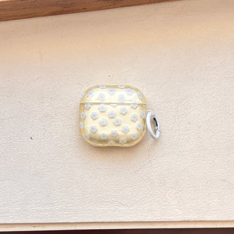 韓国っぽ Airpods Pro3ケース かわいい花柄 Airpods4/3カバー pro2/pro1 リング/キーホルダー ギフトにおすすめ[M6459]