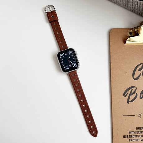 本革 Apple watchベルト 透かし彫り ハート アップルウォッチバンド Ultra series8 7 6 5 4  3 2 SE SE2 高品質高級感[M4885]