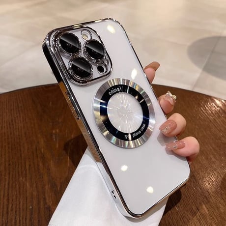 iPhone16/16Proケース MagSafe対応 カメラ保護 クリア メッキ 黄ばまないアイフォン15pro/14/13proカバー[M3521]