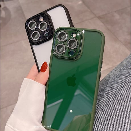 【iPhone15対応】耐衝撃高透明iPhone14promaxケース  キラキラカメラレンズ保護フィルム付き 高級感 頑丈[M2254]