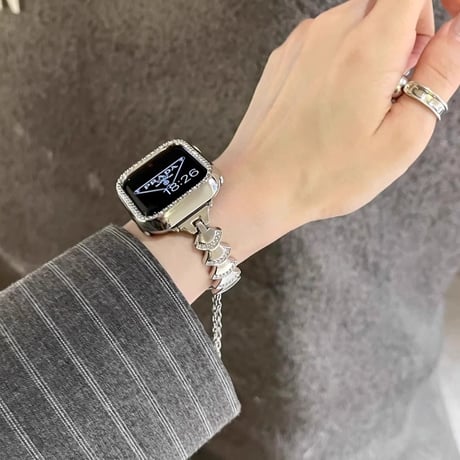 高級感メタル Apple watchバンド ビジュー Ultra2/1 Series8 7 6 5 4  3 2 SE1/2 オシャレアップルウォッチベルト 女子力UP [M4621]