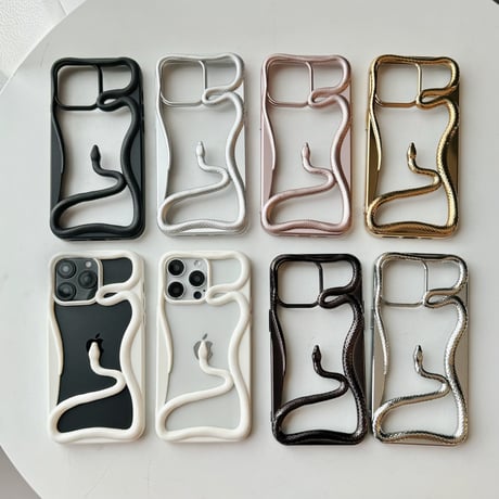 ヘビ 透かし彫り iPhone16Pro/15ProMaxケース カッコイイ iPhone14/13Proクリアカバー 放熱 丈夫 男女兼用[M4927]