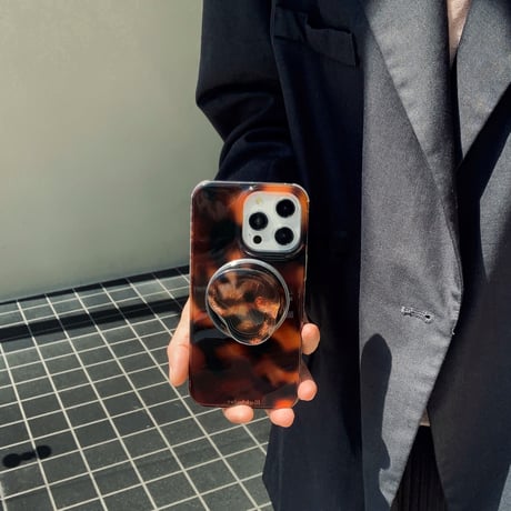 琥珀色 iPhone16/16Proケース MagSafe対応 グリップ アイフォン15プロ/14/13proカバー 美しい  秋冬に大人気 シック 多機能 [M4742]